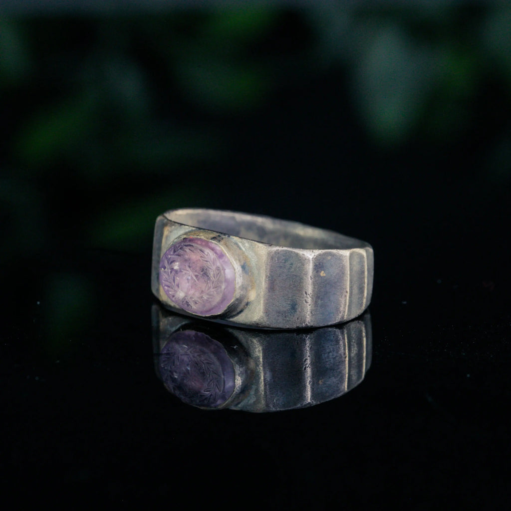 “Marcus” – Roman Silver Signet Ring with Intaglio Star & Laurel Wreath (3rd Century AD) – EU 58 / US 8.25 Aurora Antiqua