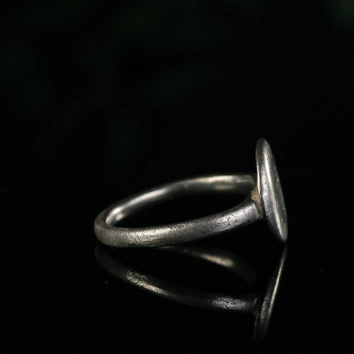 Medieval Silver Seal Ring 'Henricus' (12th-14th c. AD) EU 65/US 11
