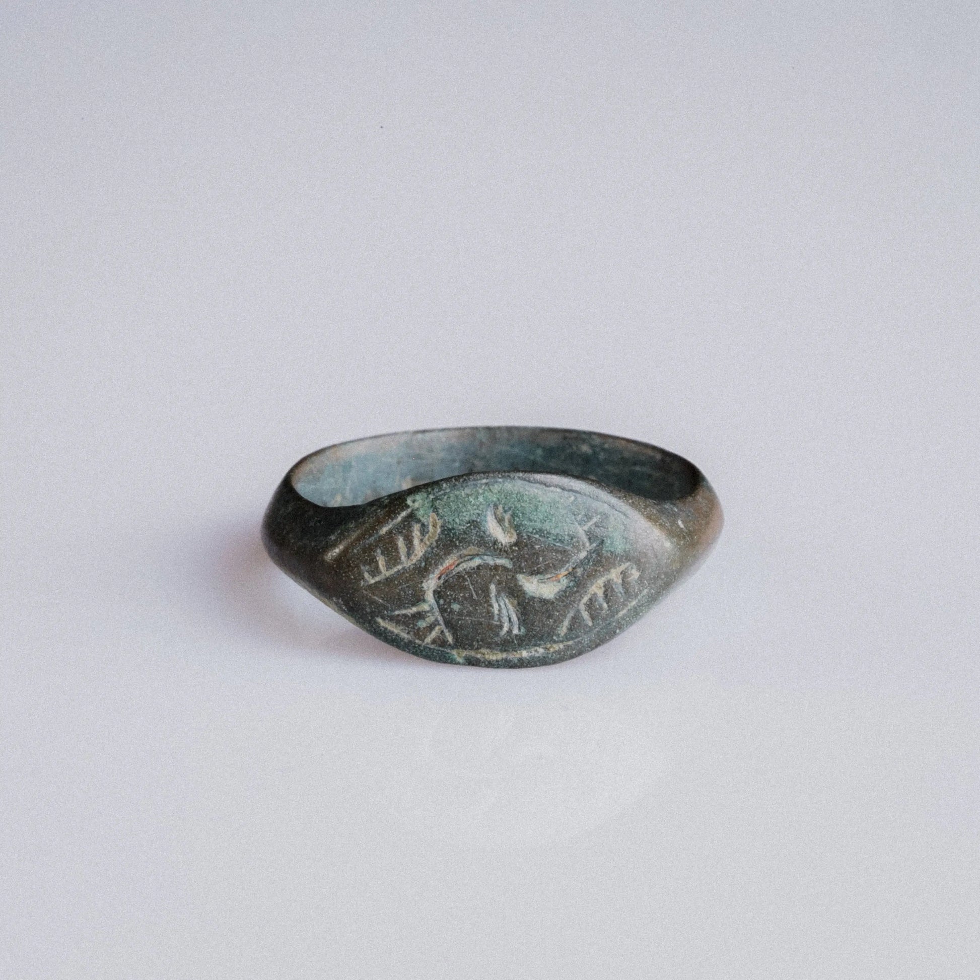 Medieval Bronze Ring with Rotational Geometric Motif – “Ulric” (9th–14th c. AD) – EU 54 / US 7 Aurora Antiqua