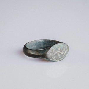 Medieval Bronze Ring with Rotational Geometric Motif – “Ulric” (9th–14th c. AD) – EU 54 / US 7 Aurora Antiqua