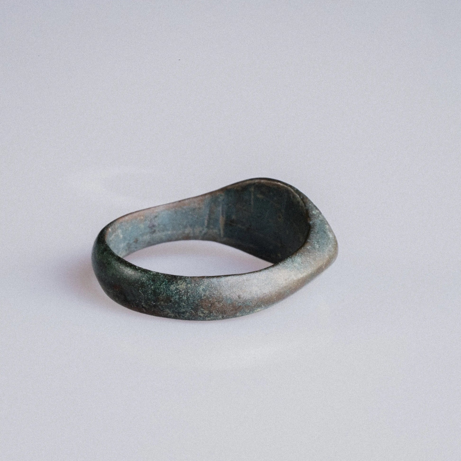Medieval Bronze Ring with Rotational Geometric Motif – “Ulric” (9th–14th c. AD) – EU 54 / US 7 Aurora Antiqua