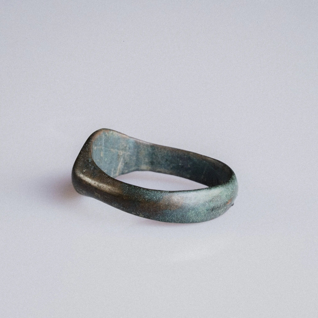 Medieval Bronze Ring with Rotational Geometric Motif – “Ulric” (9th–14th c. AD) – EU 54 / US 7 Aurora Antiqua