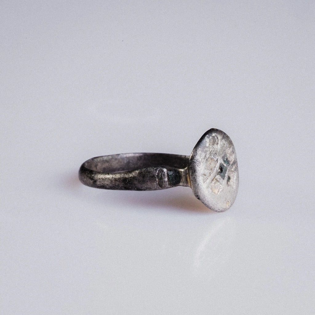 Early Medieval Silver Ring with Cross Motif – “Ward” (9th–12th c. AD) – EU 51 / US 5.75 Aurora Antiqua