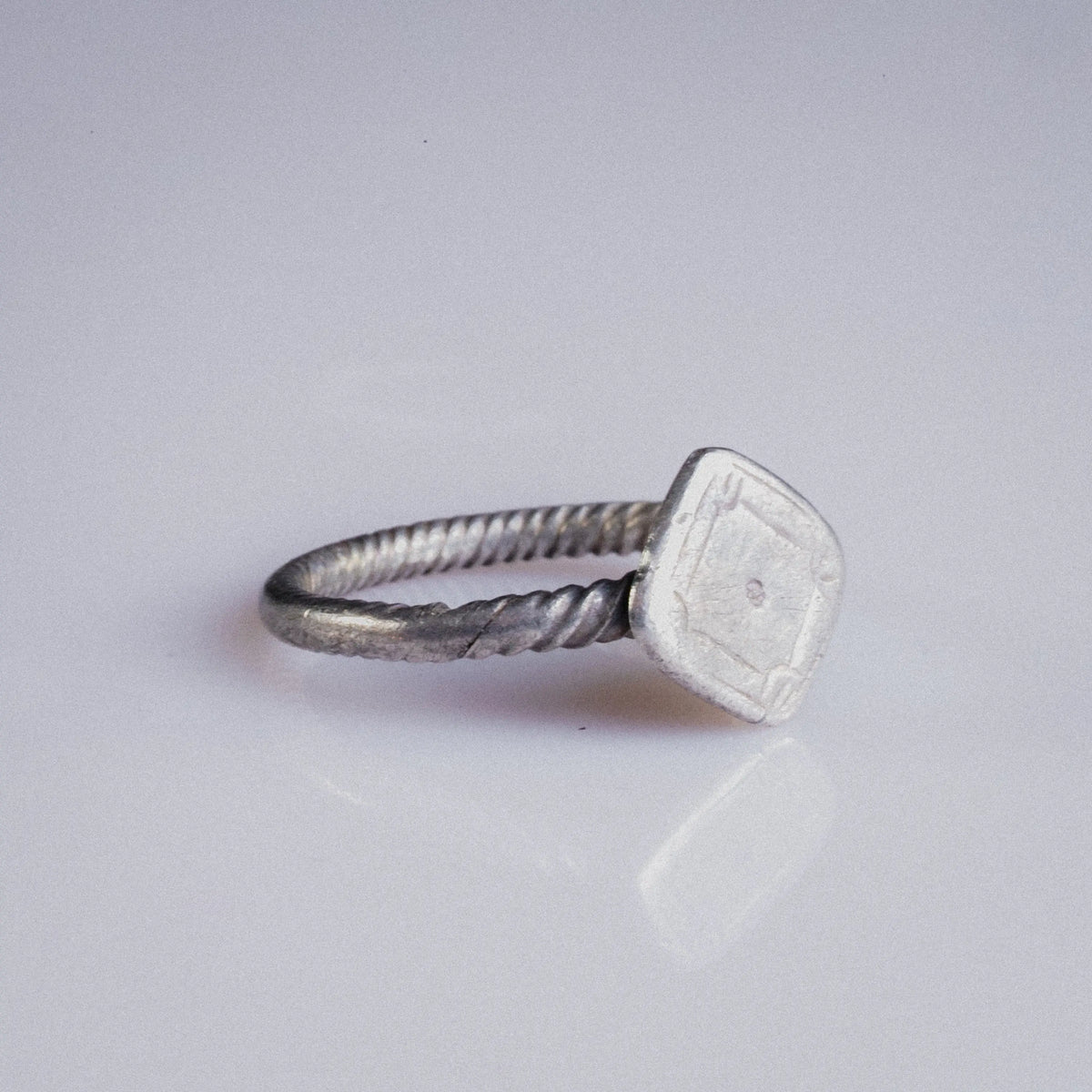 Medieval Silver Ring 'Crescent' (7th-10th c. AD) EU 58/US 8.25