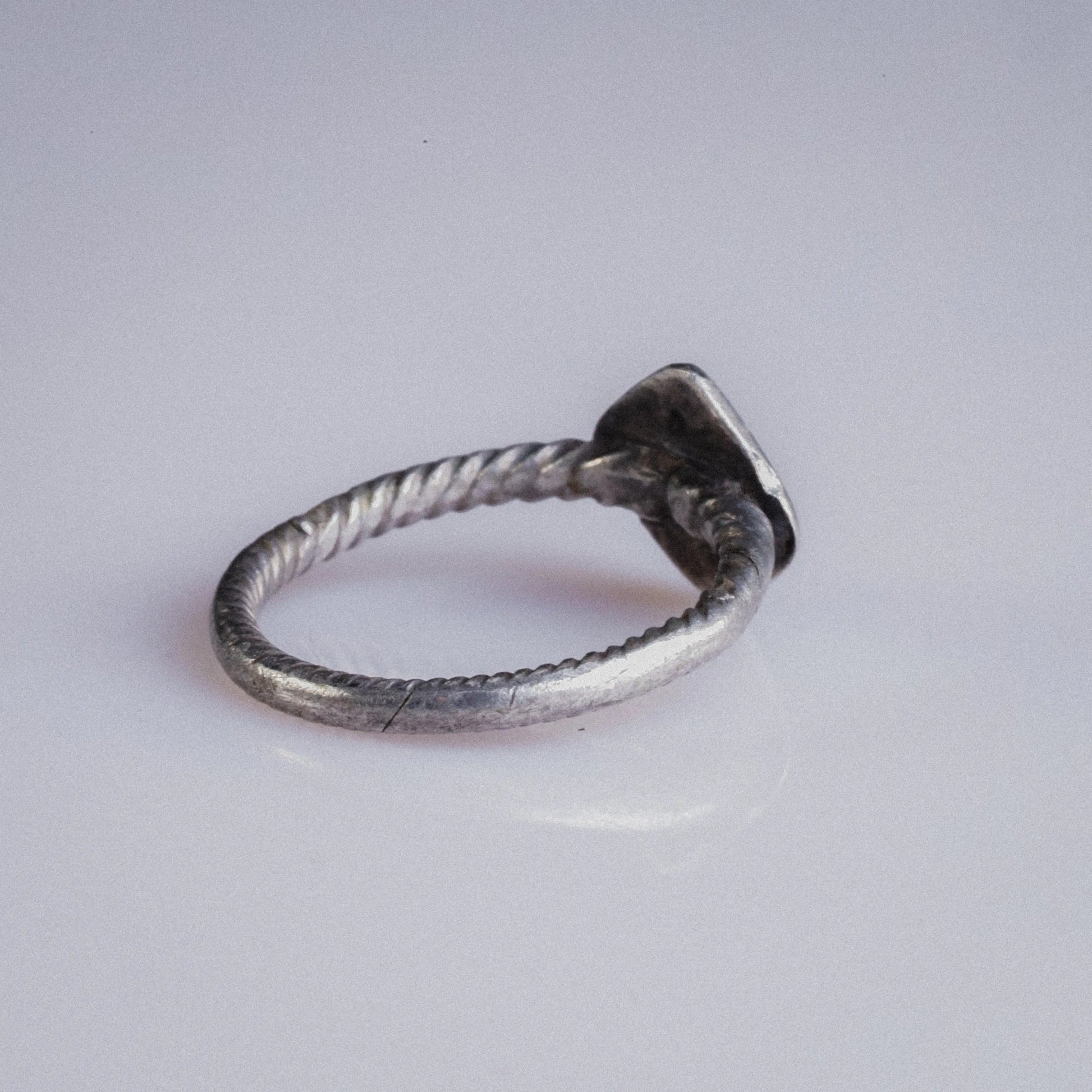 Early Medieval Silver Ring with Square Bezel – “Crescent” (7th–10th c. AD) – EU 58 / US 8.25 Aurora Antiqua