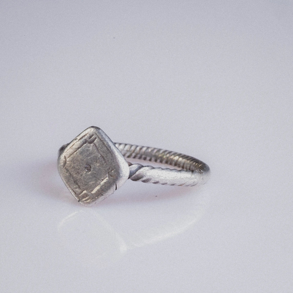 Medieval Silver Ring 'Crescent' (7th-10th c. AD) EU 58/US 8.25