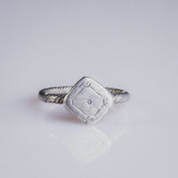 Early Medieval Silver Ring with Square Bezel – “Crescent” (7th–10th c. AD) – EU 58 / US 8.25 Aurora Antiqua