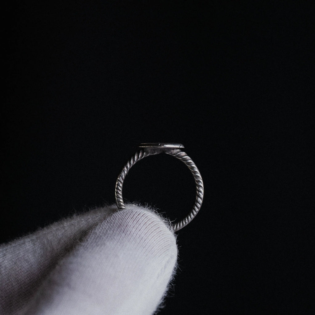 Early Medieval Silver Ring with Square Bezel – “Crescent” (7th–10th c. AD) – EU 58 / US 8.25 Aurora Antiqua