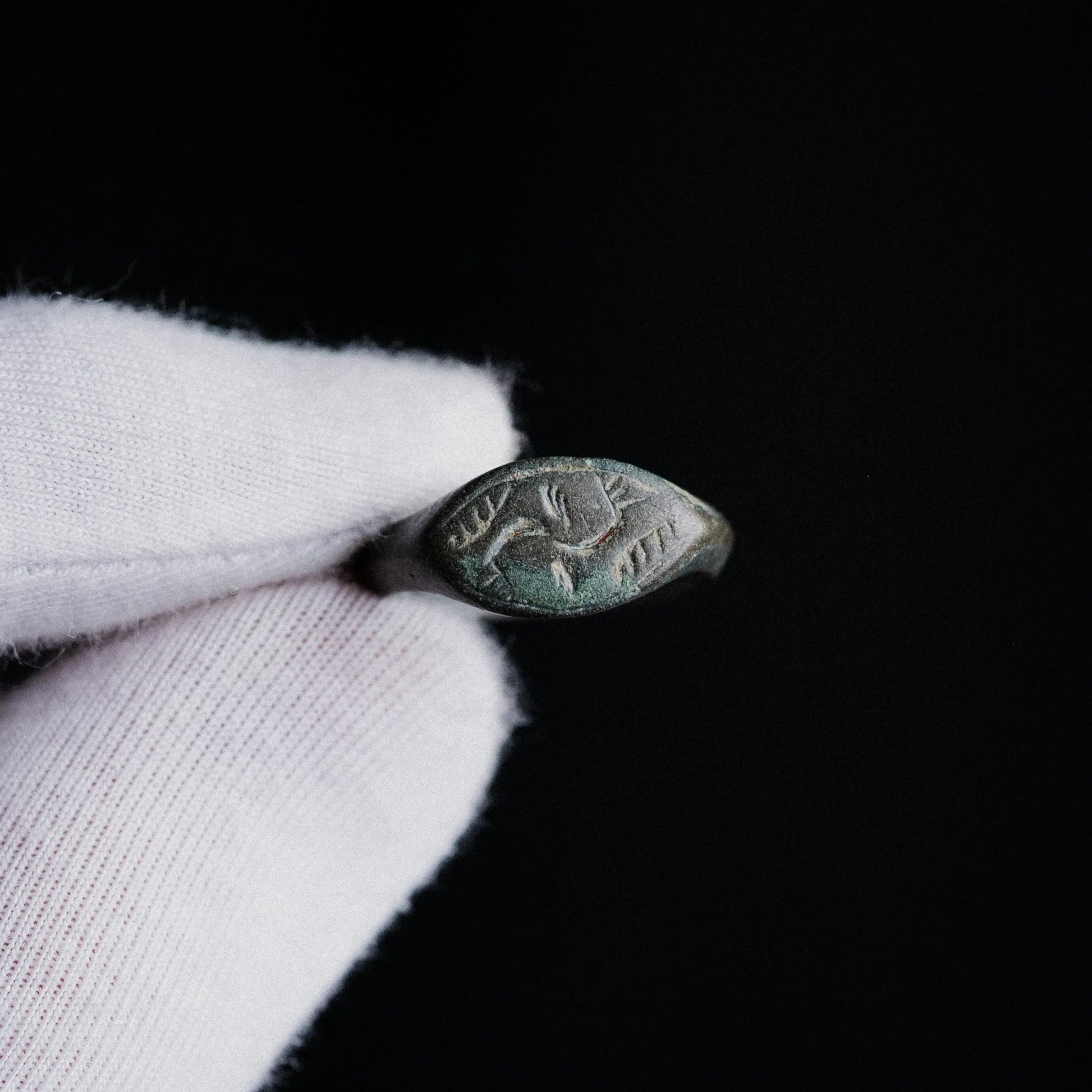 Medieval Bronze Ring with Rotational Geometric Motif – “Ulric” (9th–14th c. AD) – EU 54 / US 7 Aurora Antiqua