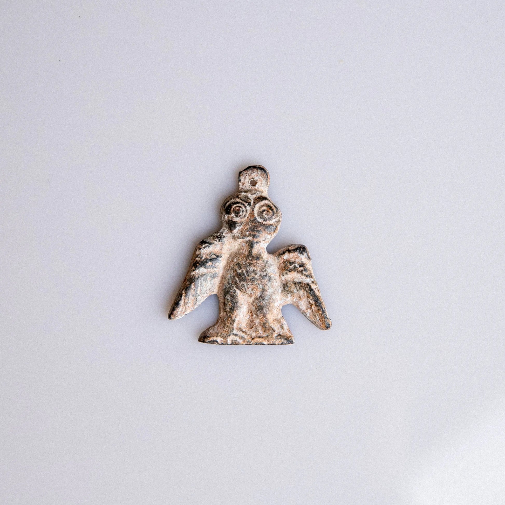 Roman Bronze Owl Pendant – “Noctua” (1st–3rd c. AD) Aurora Antiqua
