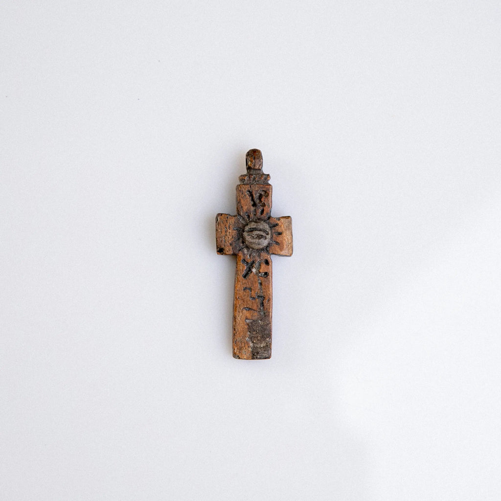 Byzantine Bone Devotional Cross with Christogram – “Ionas” (12th–15th c. AD) Aurora Antiqua
