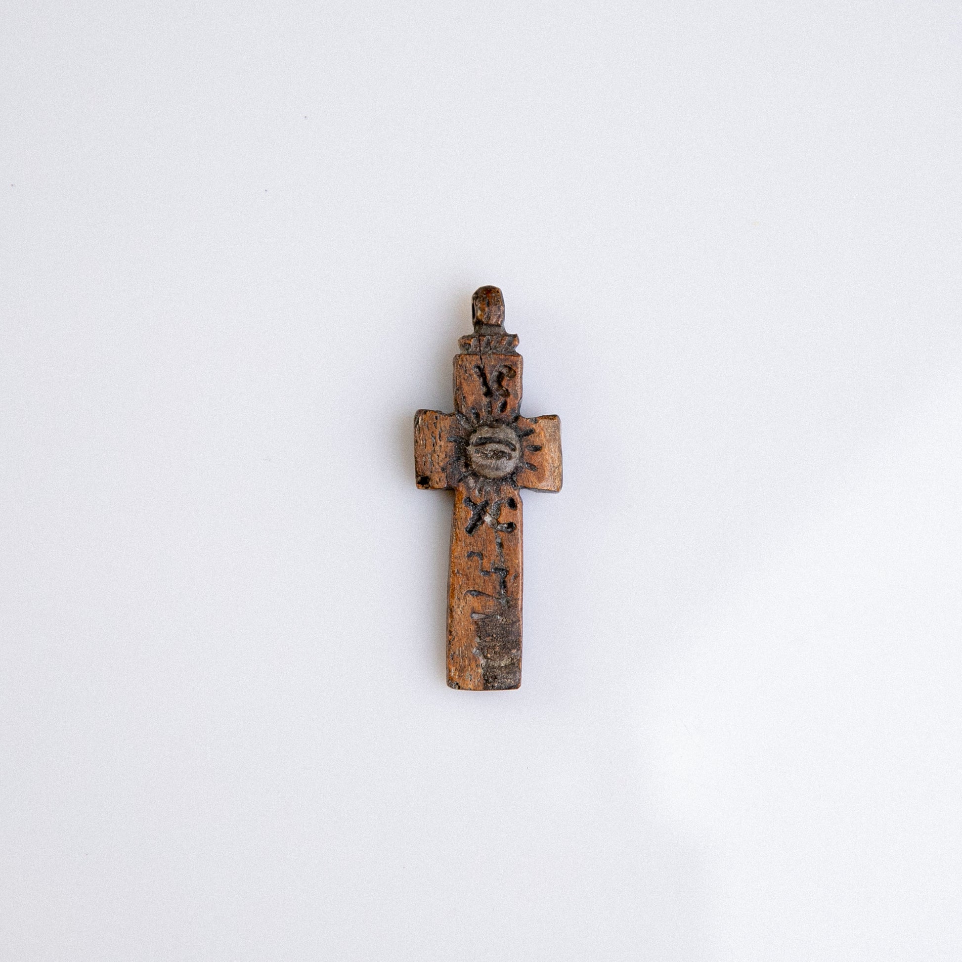 Byzantine Bone Devotional Cross with Christogram – “Ionas” (12th–15th c. AD) Aurora Antiqua
