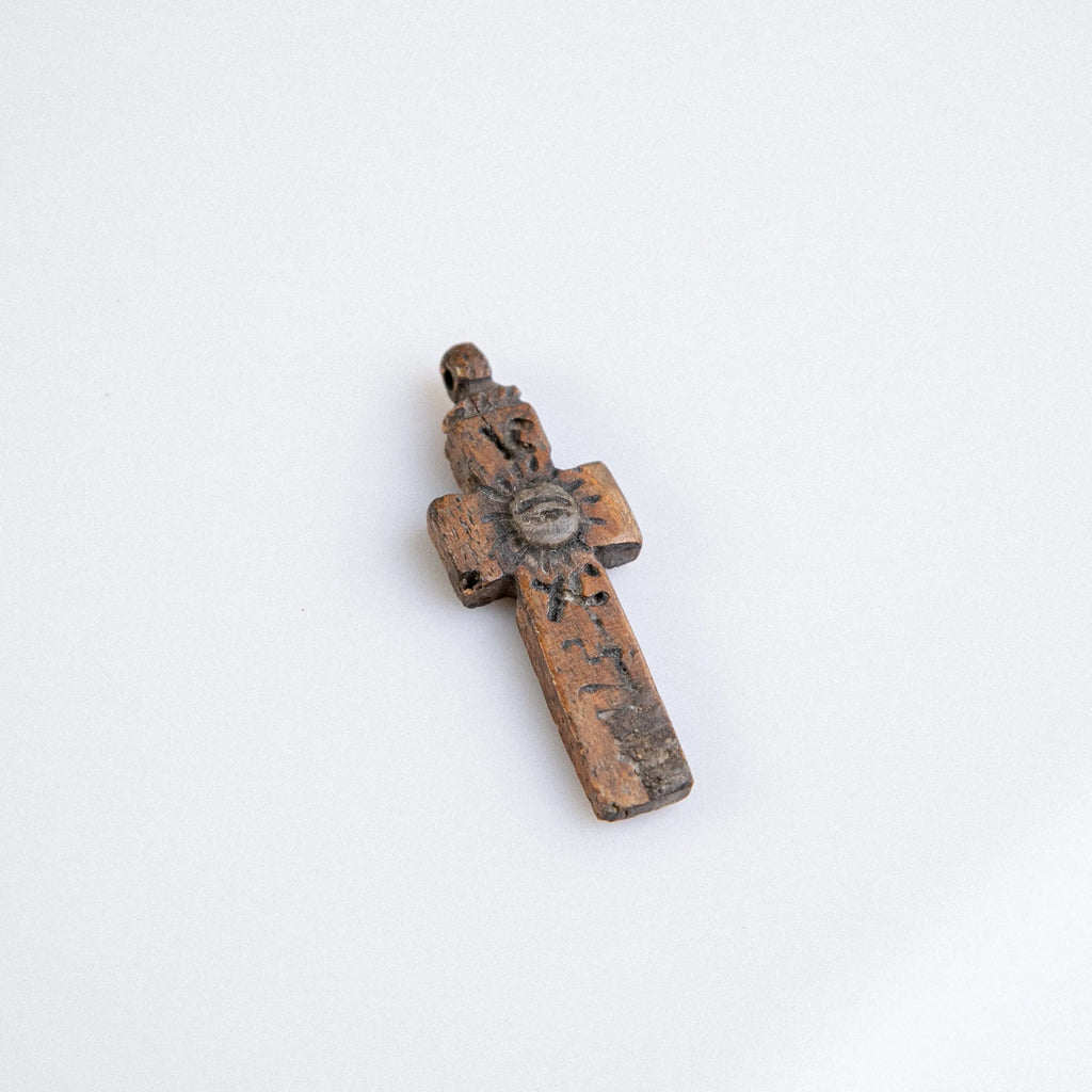 Byzantine Bone Devotional Cross with Christogram – “Ionas” (12th–15th c. AD) Aurora Antiqua
