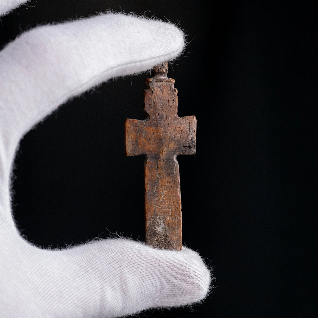 Byzantine Bone Devotional Cross with Christogram – “Ionas” (12th–15th c. AD) Aurora Antiqua