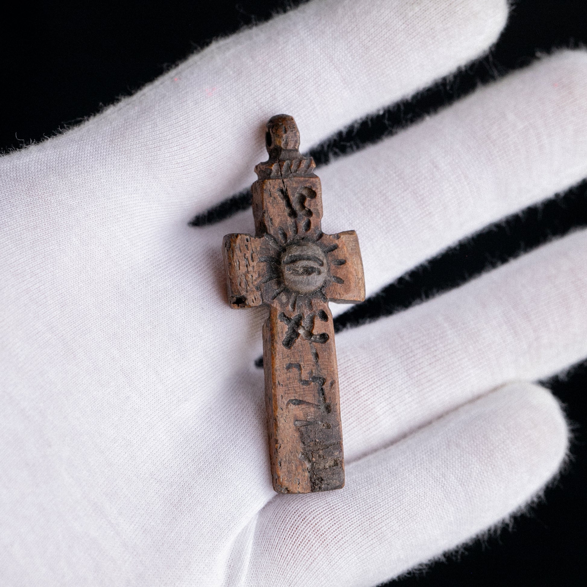 Byzantine Bone Devotional Cross with Christogram – “Ionas” (12th–15th c. AD) Aurora Antiqua