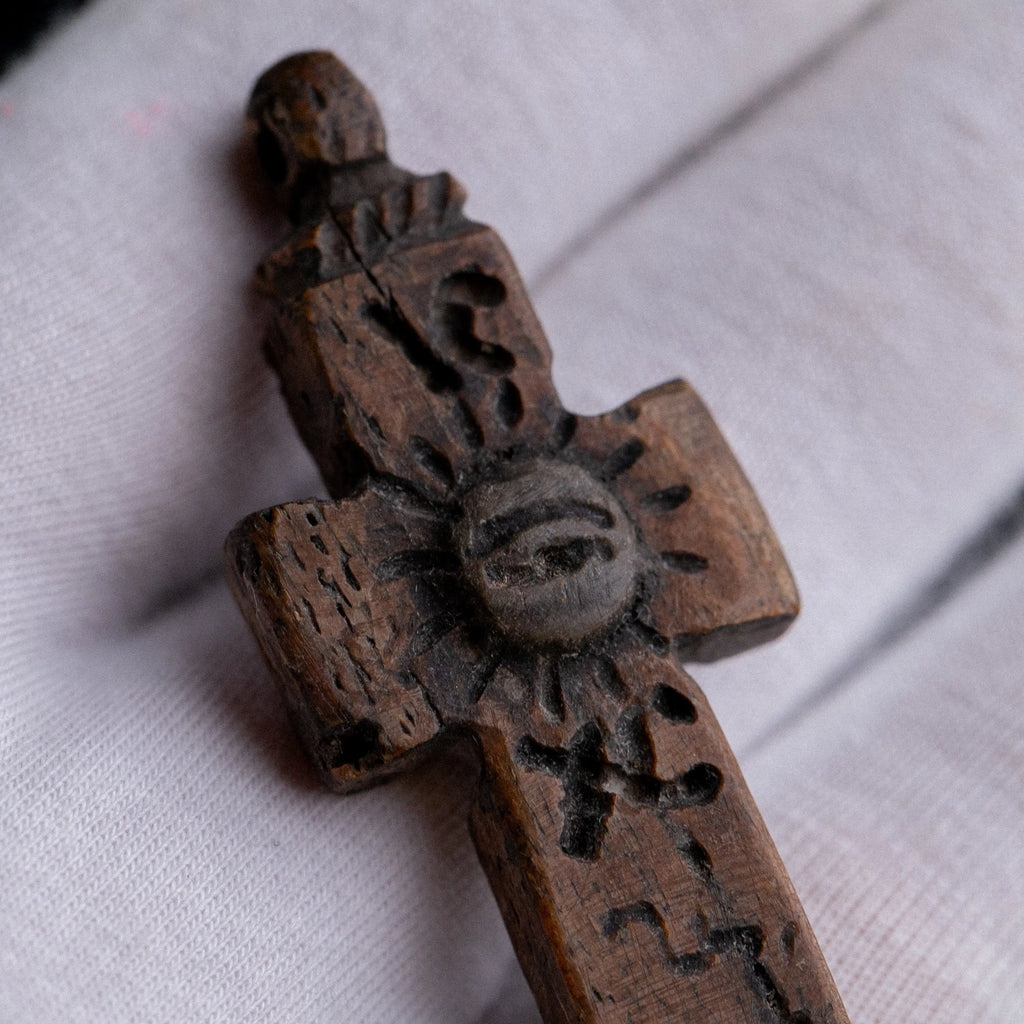Byzantine Bone Devotional Cross with Christogram – “Ionas” (12th–15th c. AD) Aurora Antiqua
