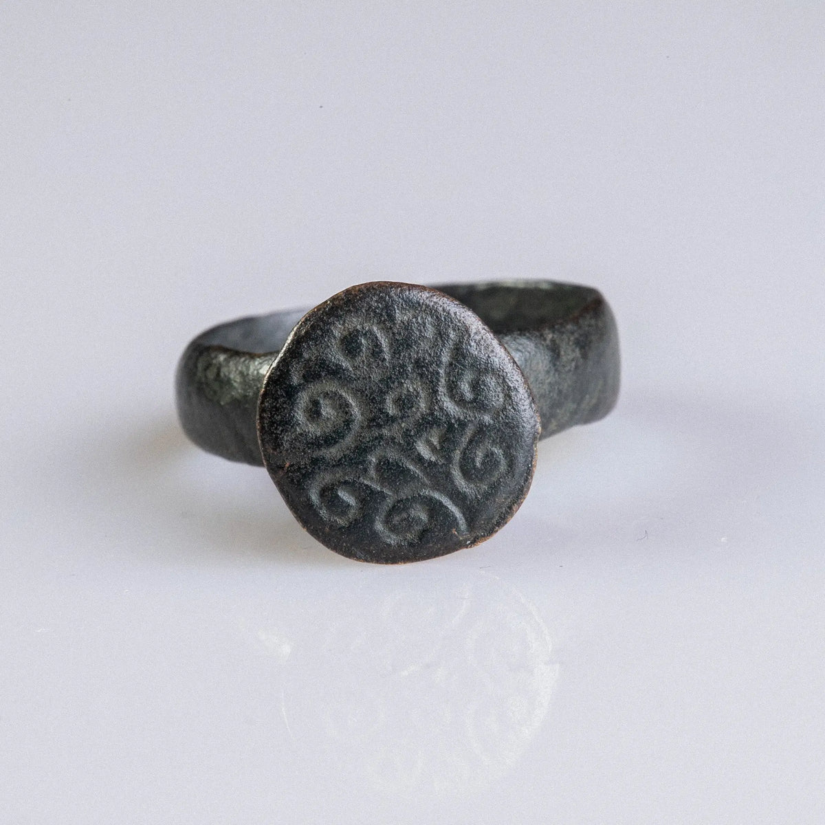 Medieval Bronze Seal Ring 'Adalric' (11th-13th c. AD) EU 59/US 9