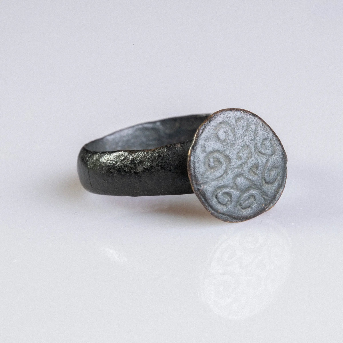 Medieval Bronze Seal Ring 'Adalric' (11th-13th c. AD) EU 59/US 9