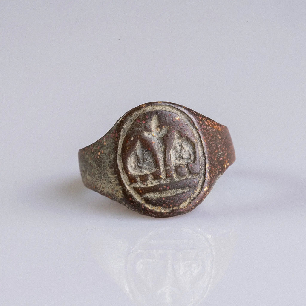 Medieval Bronze Seal Ring – “Laurinus” (14th–15th c. AD) – EU 54 / US 6.75 Aurora Antiqua