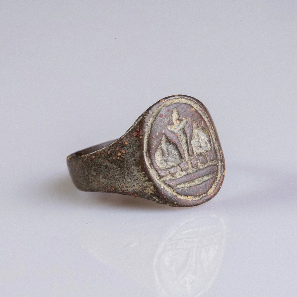 Medieval Bronze Seal Ring – “Laurinus” (14th–15th c. AD) – EU 54 / US 6.75 Aurora Antiqua