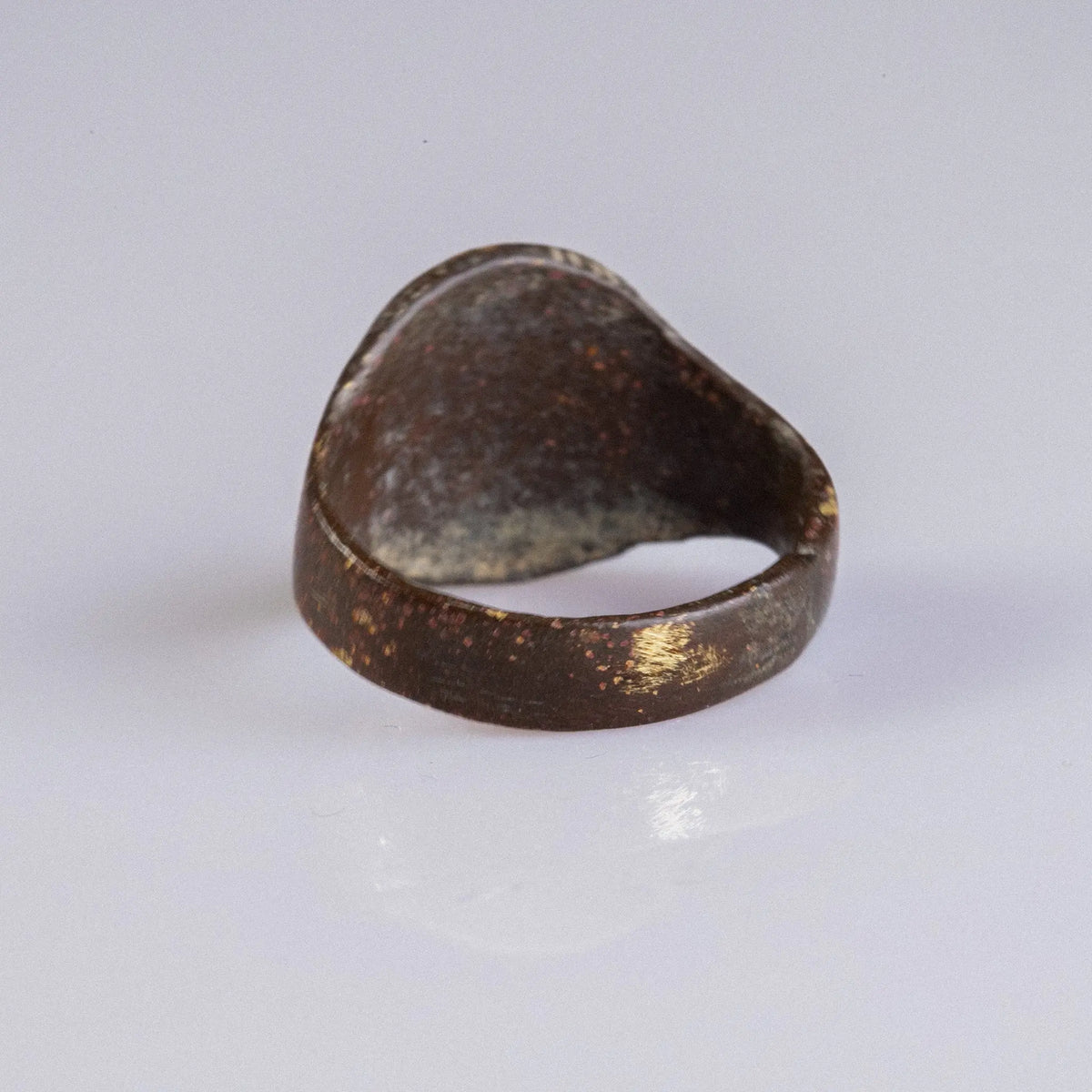 Medieval Bronze Seal Ring 'Laurinus' (14th-15th c. AD) EU 54/US 6.75