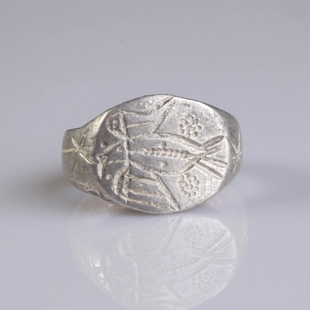 Medieval Silver Ring with Eagle Motif – “Hadric” (13th–15th c. AD) – EU 59 / US 8.75 Aurora Antiqua