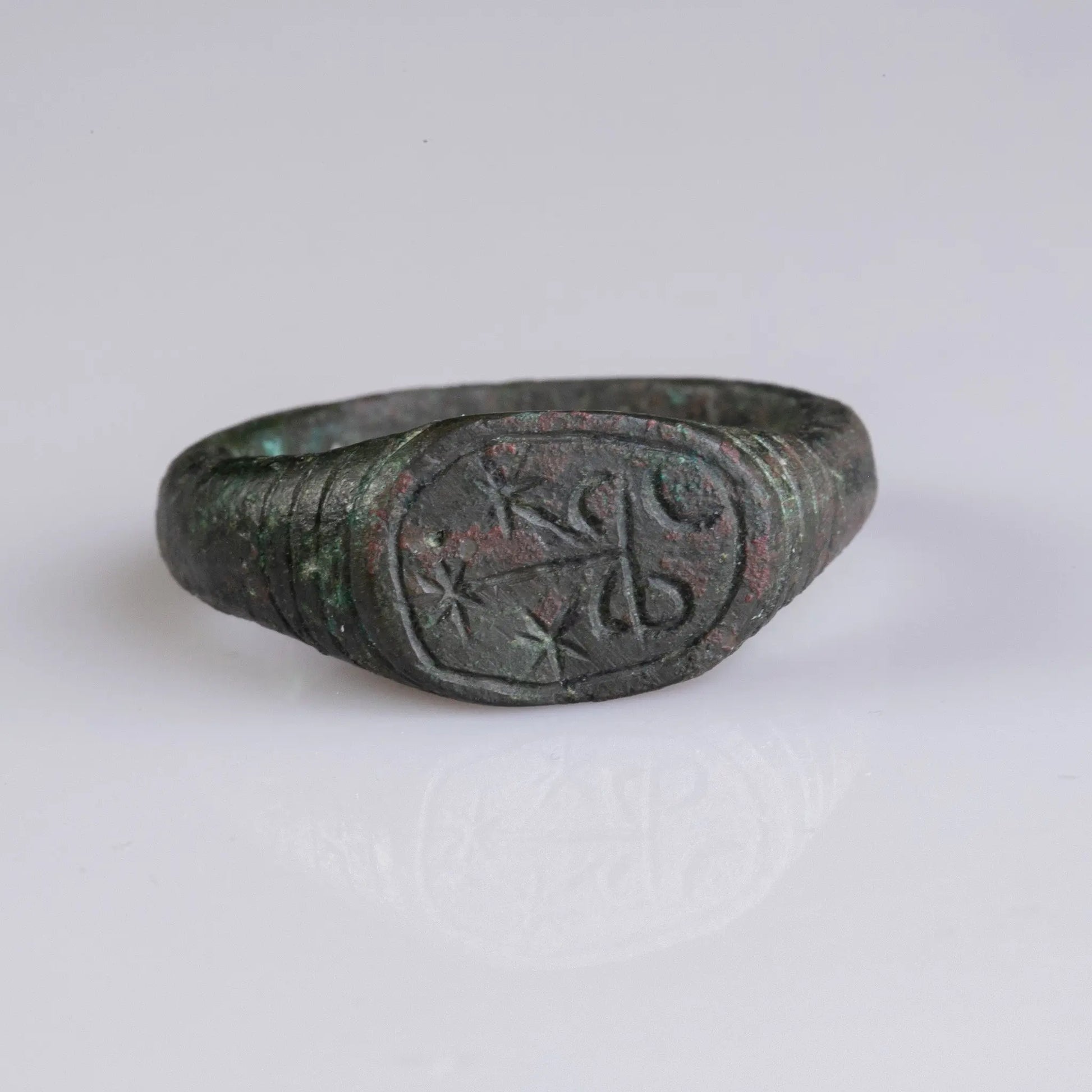 Late Medieval Bronze Signet Ring with Christian Motif – “Osman” (14th–16th c. AD) – EU 76 / US 15.5 Aurora Antiqua
