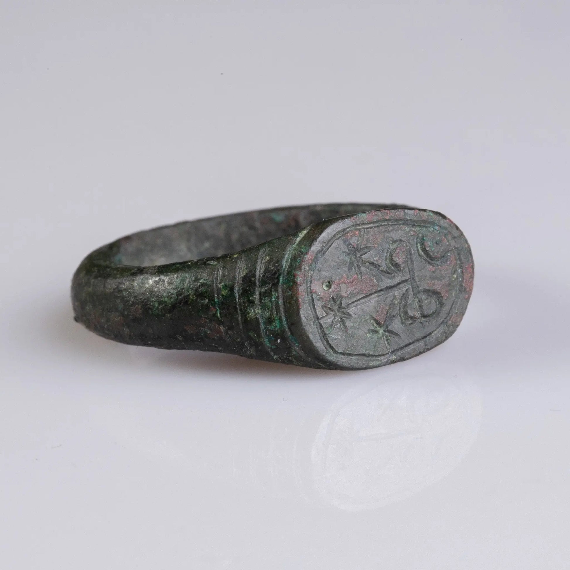 Late Medieval Bronze Signet Ring with Christian Motif – “Osman” (14th–16th c. AD) – EU 76 / US 15.5 Aurora Antiqua