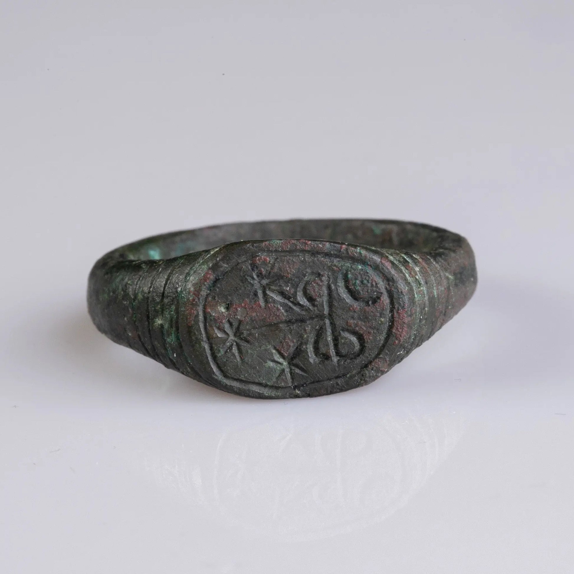 Late Medieval Bronze Signet Ring with Christian Motif – “Osman” (14th–16th c. AD) – EU 76 / US 15.5 Aurora Antiqua