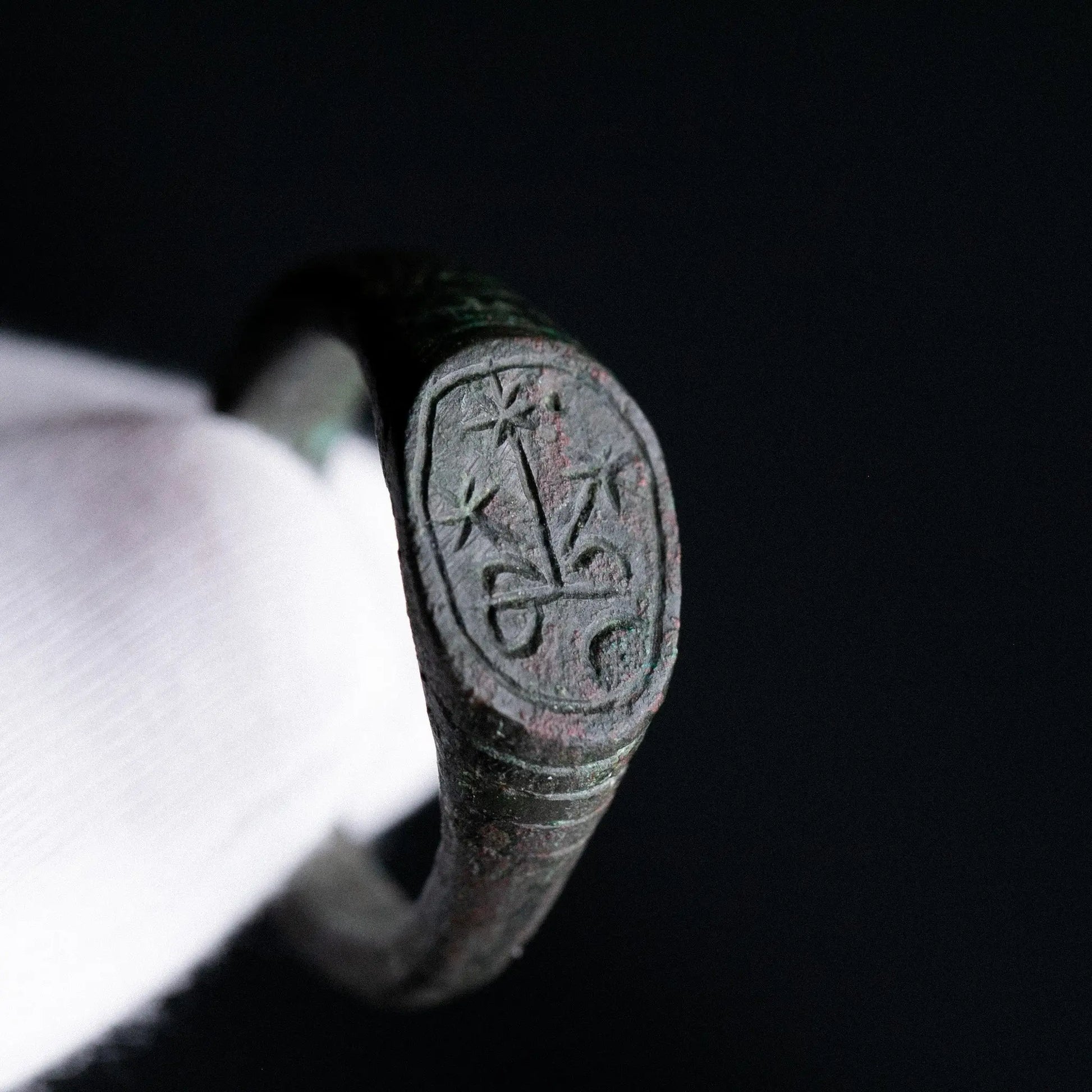 Late Medieval Bronze Signet Ring with Christian Motif – “Osman” (14th–16th c. AD) – EU 76 / US 15.5 Aurora Antiqua