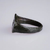 Medieval European Bronze Signet Ring with Bird Motif – “Eadric” (12th–15th c. AD) – EU 51 / US 5.75 Aurora Antiqua