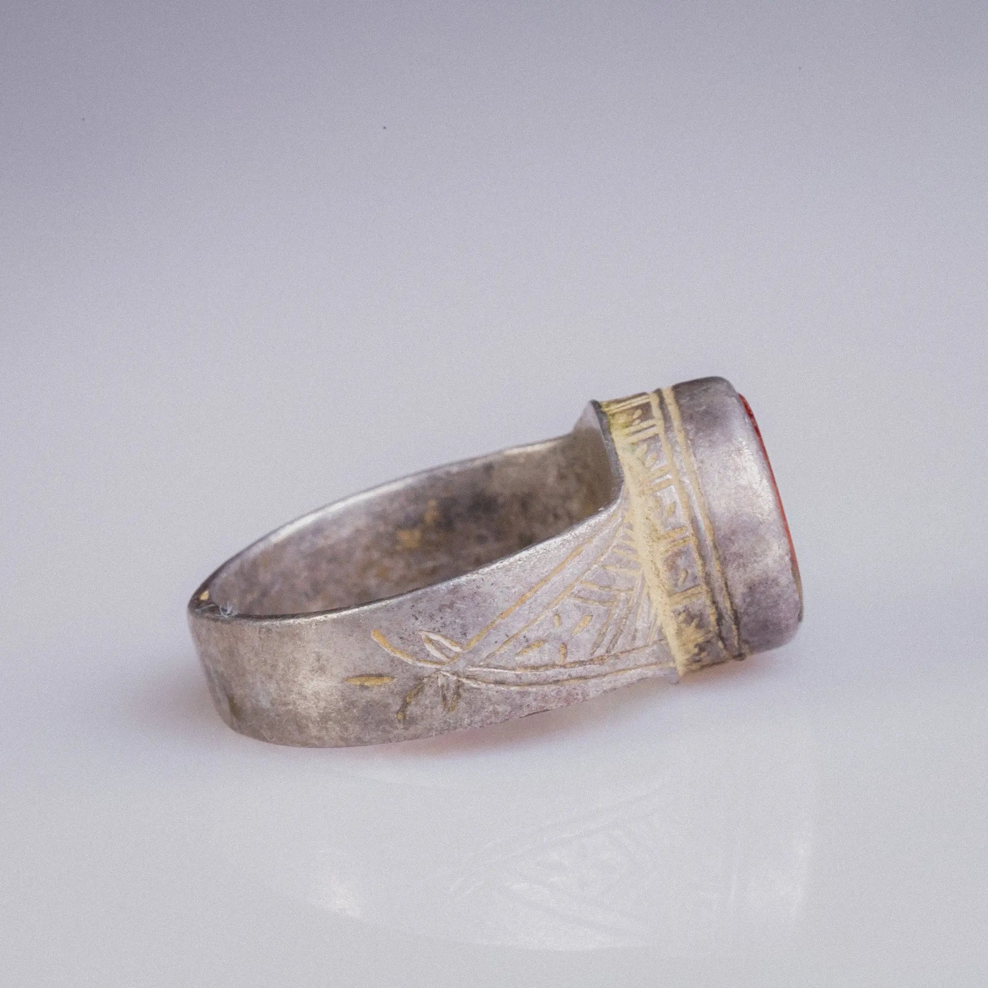 Byzantine Silver Ring with Carnelian Cabochon – “Nikephoros” (9th–10th c. CE) – EU 59 / US 8.75 Aurora Antiqua