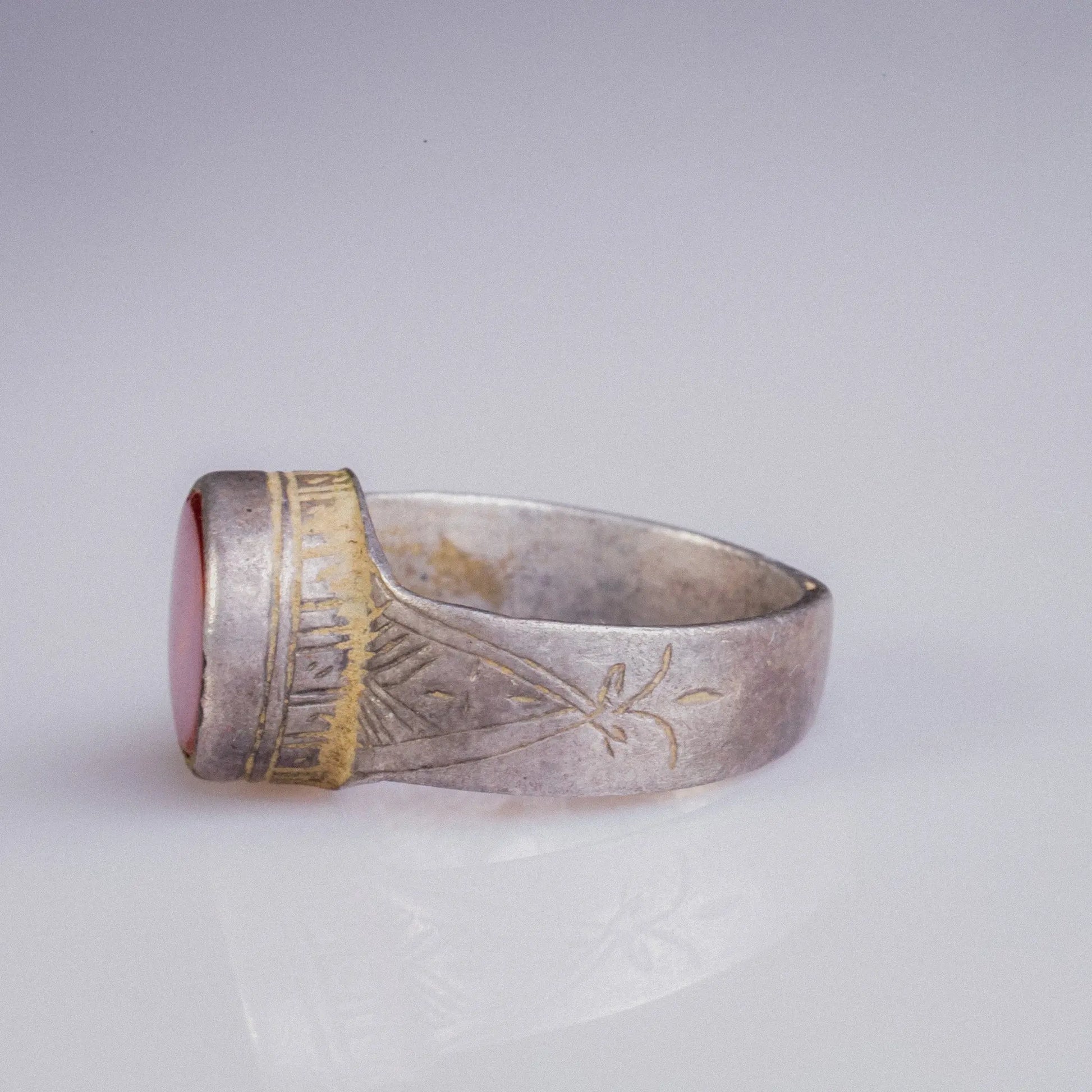 Byzantine Silver Ring with Carnelian Cabochon – “Nikephoros” (9th–10th c. CE) – EU 59 / US 8.75 Aurora Antiqua
