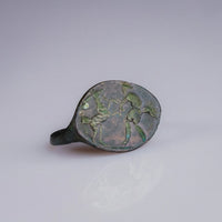 Roman Provincial Bronze Seal Ring with Horse and Figure – “Equus” (1st BCE–2nd CE) – EU 55 / US 7.25 Aurora Antiqua