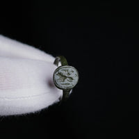 Medieval European Bronze Signet Ring with Bird Motif – “Osbert” (12th–15th c. AD) – EU 52 / US 6.25 Aurora Antiqua
