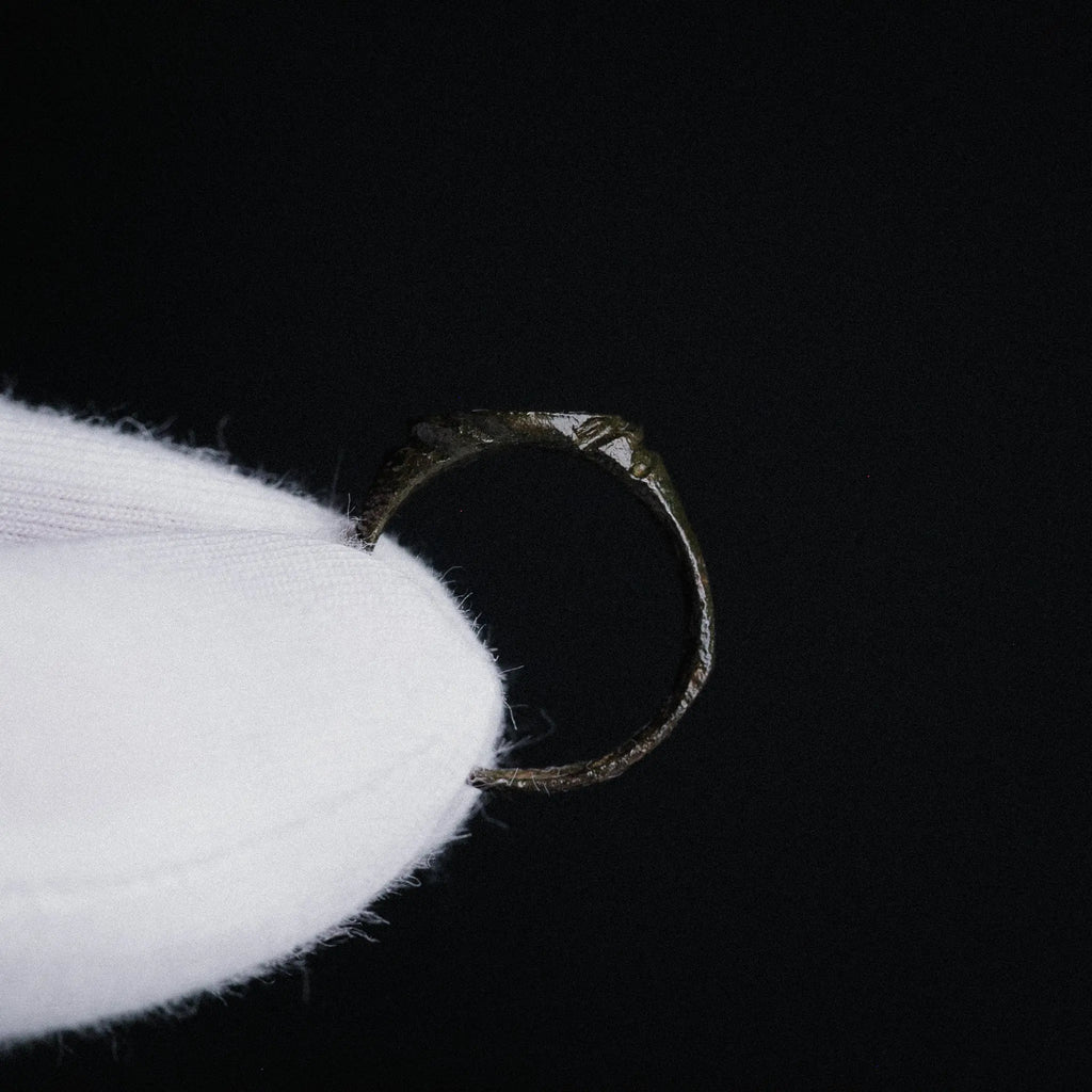 Medieval European Bronze Signet Ring with Bird Motif – “Alard” (12th–15th c. AD) – EU 52 / US 6.25 Aurora Antiqua