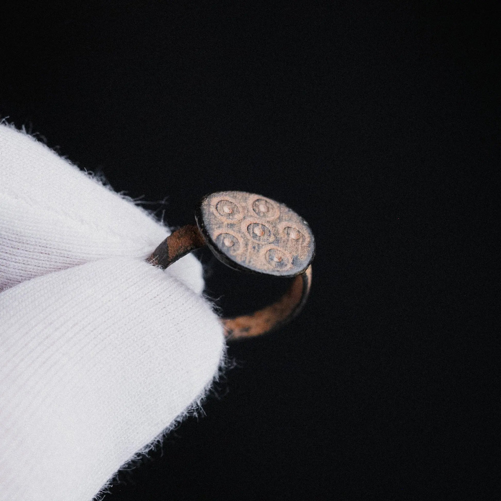 Late Roman Bronze Signet Ring with Punch Dot Motif – “Vigil” (3rd–5th CE) – EU 49 / US 5 Aurora Antiqua