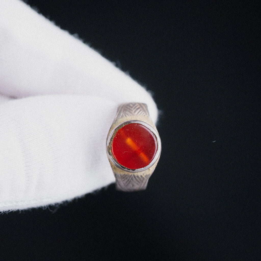 Byzantine Silver Ring with Carnelian Cabochon – “Nikephoros” (9th–10th c. CE) – EU 59 / US 8.75 Aurora Antiqua