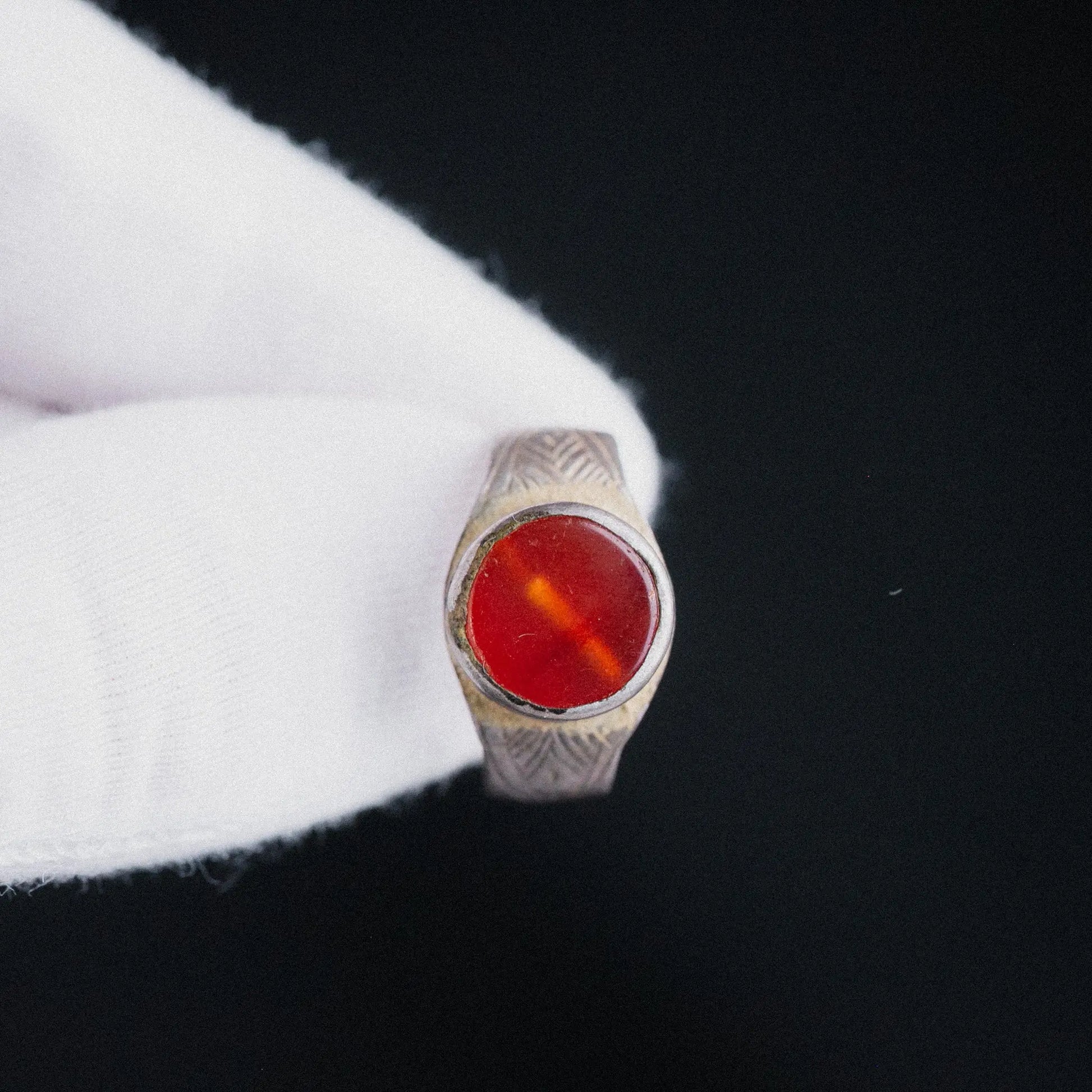 Byzantine Silver Ring with Carnelian Cabochon – “Nikephoros” (9th–10th c. CE) – EU 59 / US 8.75 Aurora Antiqua