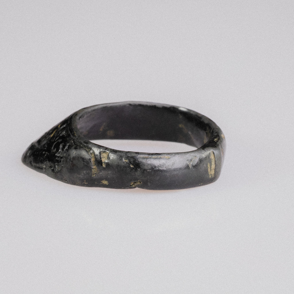 Medieval Bronze Archer’s Thumb Ring – “Sagitta” (11th–12th CE) – EU 67 / US 12.75