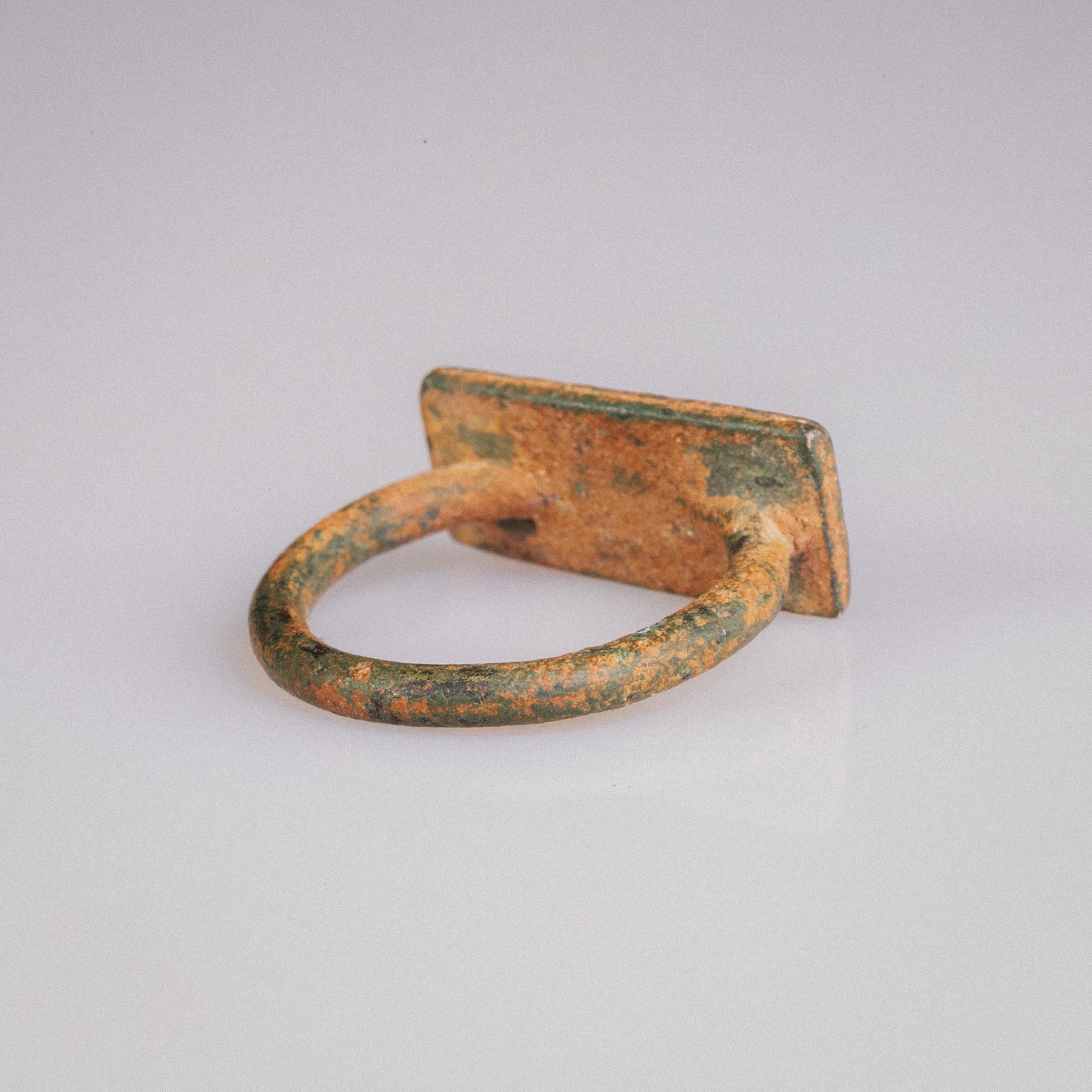 Medieval Bronze Military Seal Ring with Geometric Bezel – “Fortis” (11th–13th CE) – EU 57 / US 8