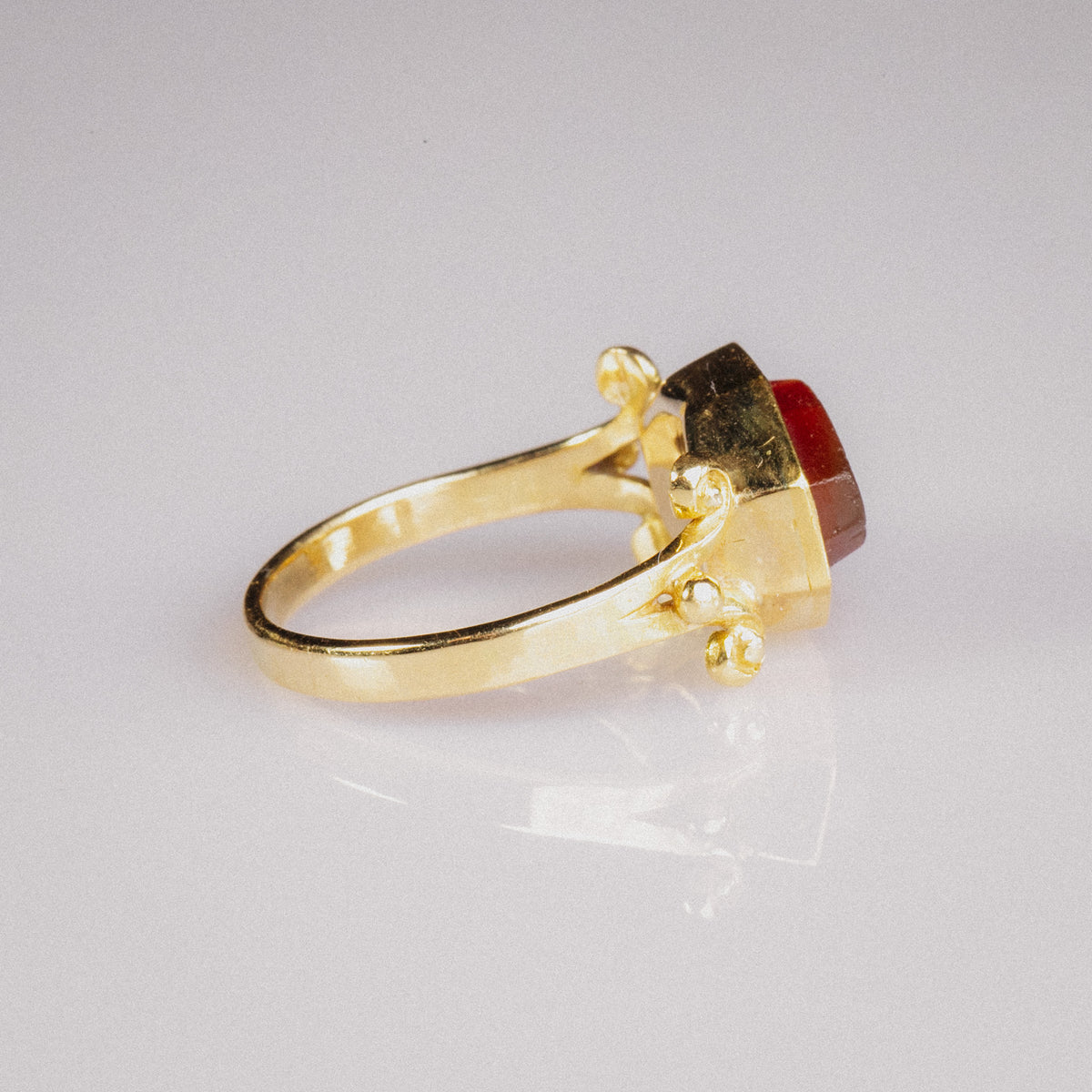 Roman Gold Intaglio Ring 'Minerva' (2nd-3rd CE) EU 61/US 8.75