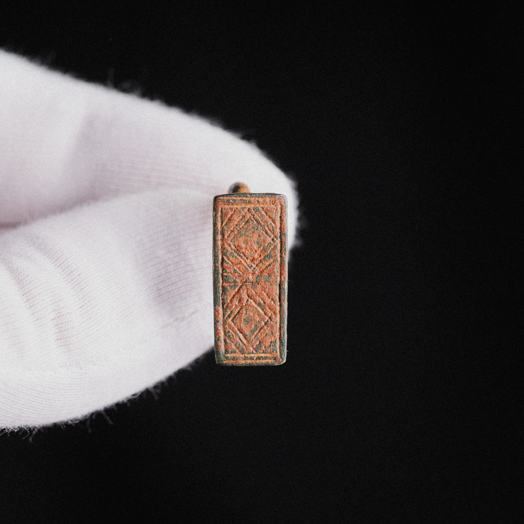 Medieval Bronze Military Seal Ring with Geometric Bezel – “Fortis” (11th–13th CE) – EU 57 / US 8