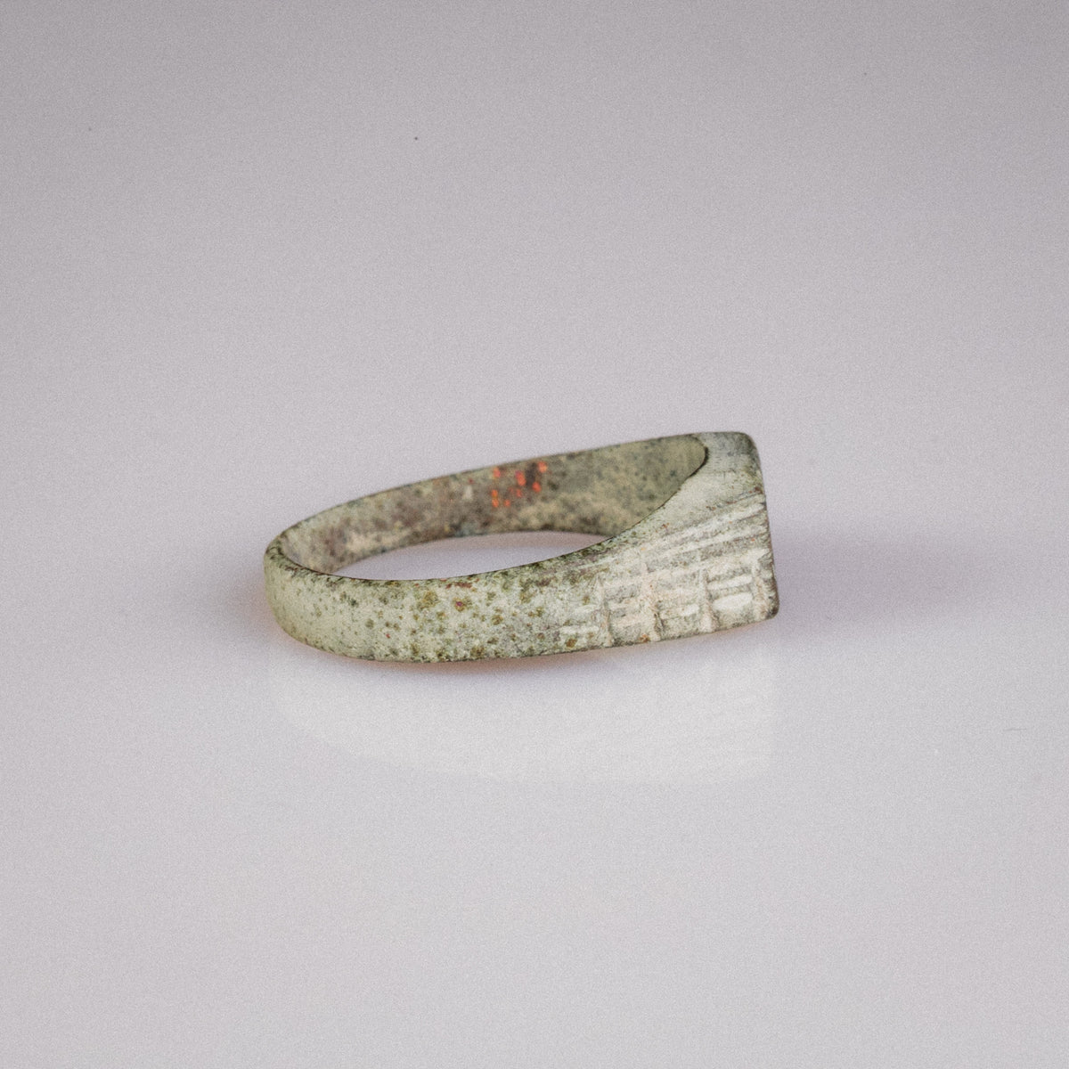Medieval Bronze Seal Ring 'Florinus' (11th-13th CE) EU 56/US 7.75
