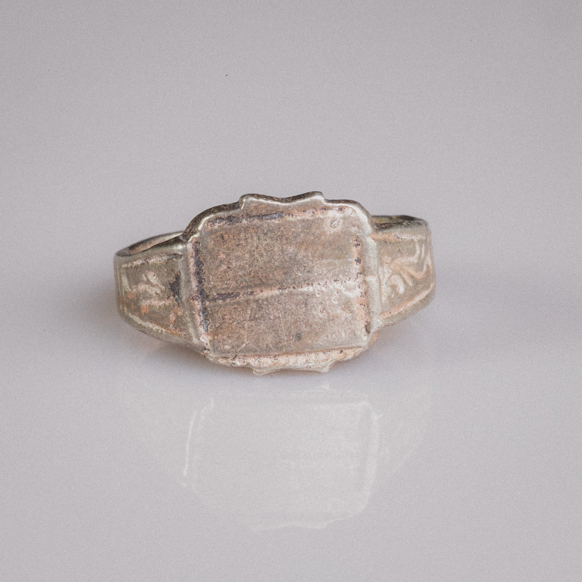Medieval Silver Signet Ring 'Modestus' (14th-16th CE) EU 62/US 10