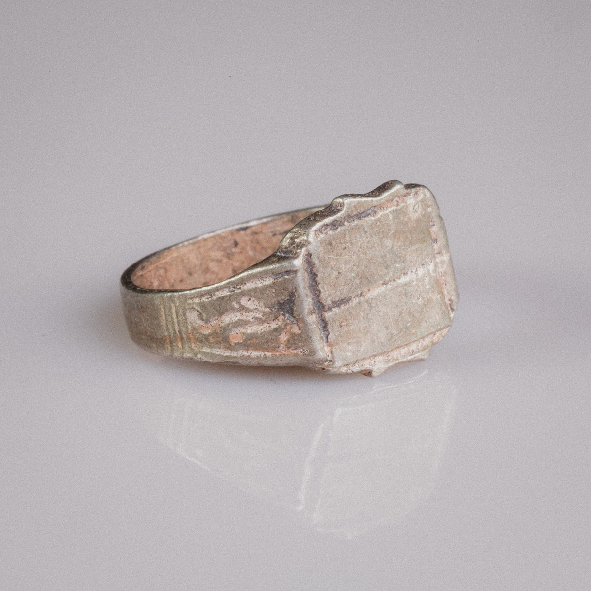 Medieval Silver Signet Ring 'Modestus' (14th-16th CE) EU 62/US 10