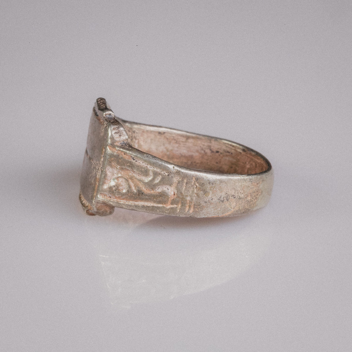 Medieval Silver Signet Ring 'Modestus' (14th-16th CE) EU 62/US 10