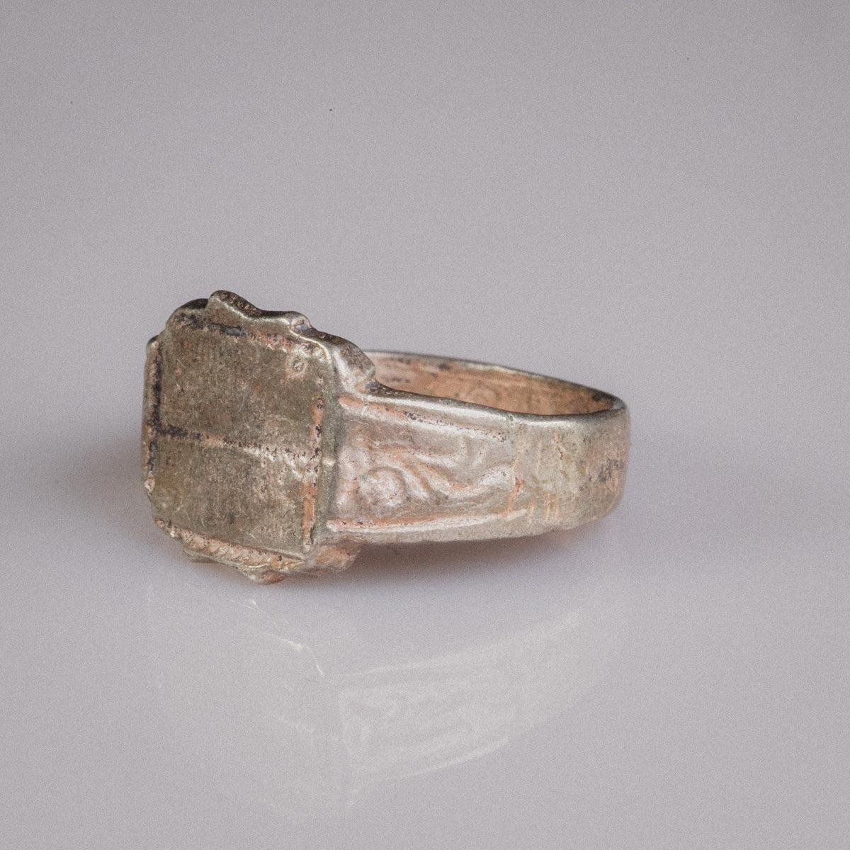 Medieval Silver Signet Ring 'Modestus' (14th-16th CE) EU 62/US 10