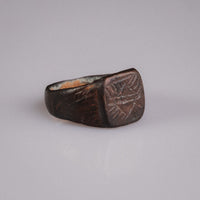Medieval Bronze Geometric Signet Ring – 'Intercisus' (9th–13th CE)