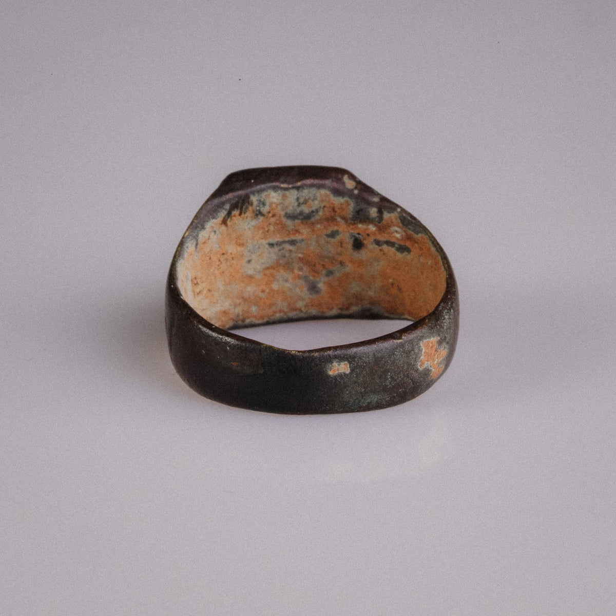 Medieval Bronze Signet Ring 'Intercisus' (9th-13th CE) EU 52/US 6.25